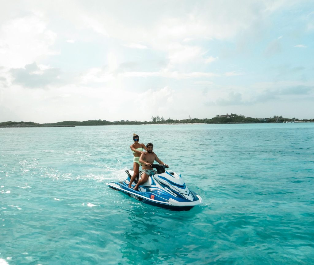 Couple Riding a Jetski