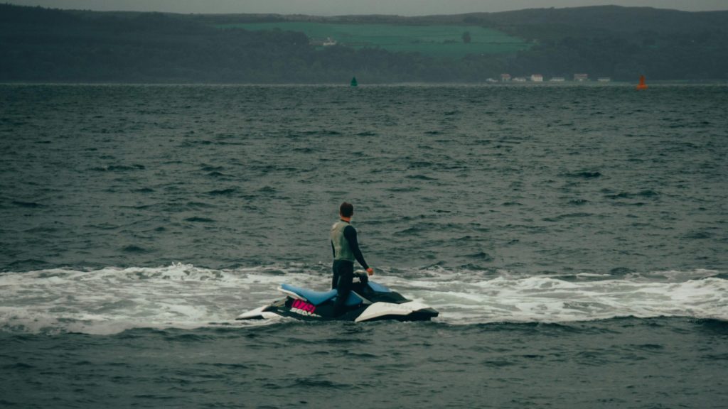 A Man Riding a Jetski